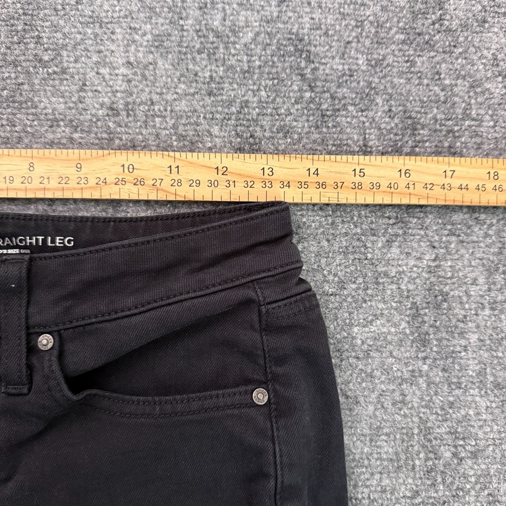 Chicos High Rise Straight Leg Jeans Womens Size 00R US 2 Black Stretch Denim - Picture 8 of 12